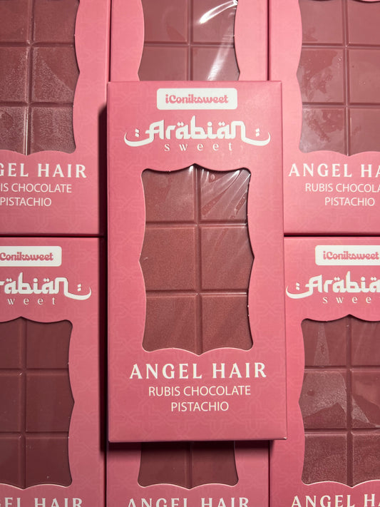 ICONIKSWEET - Tablette de chocolat Dubai Rubis Barbe à Papa Kadayif Pistache